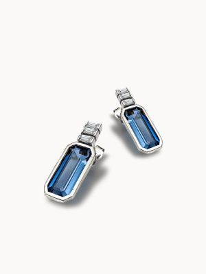 Gemz© Rectangular London Topaz Earrings