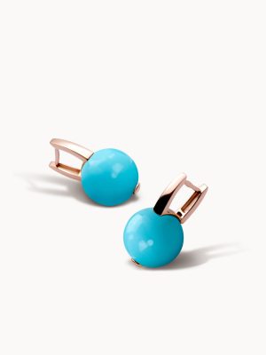 Orb© Turquoise and Rose Gold Earrings - Modern