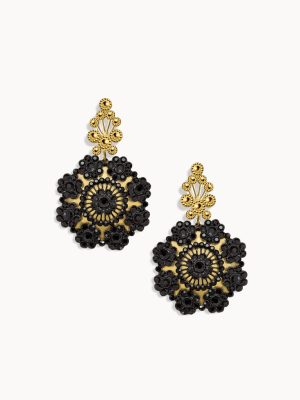 Artisan© Black Rhinestone Earrings - Medium