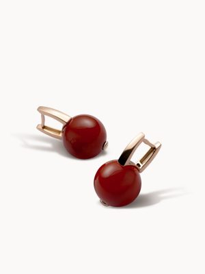 Orb© Carnelian & Rose Gold Earrings - Modern