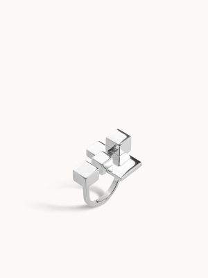 Cubes ring in silver