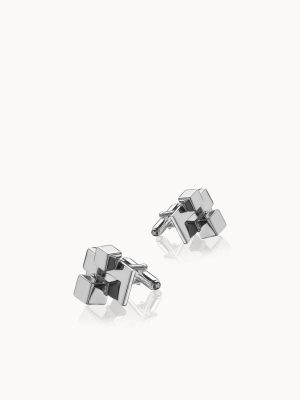 Silver cube cufflinks