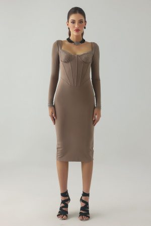 Glylah Mesh Midi Dress