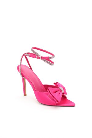 Glylah Bow Diamante Strappy Stiletto Sandals