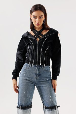Prunella Velvet hooded Jacket
