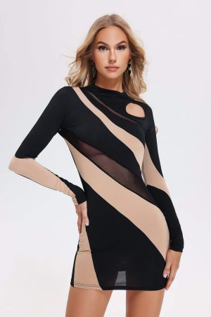 Camille Patchwork Cutout Mini Dress
