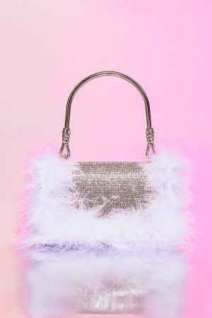 Kerin Feather Pouch - White