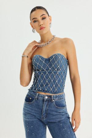 Margo Diamante Tube Top