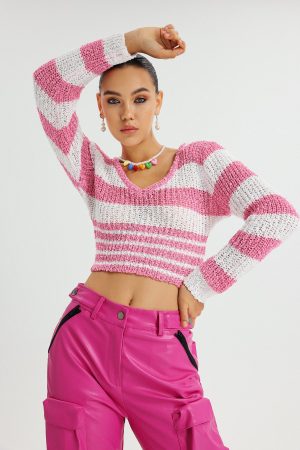 Terela Stripe Short Sweater