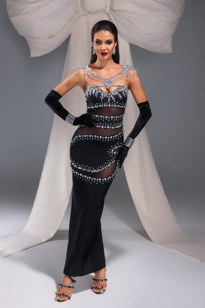 Amanda Diamante Bandage Maxi Dress