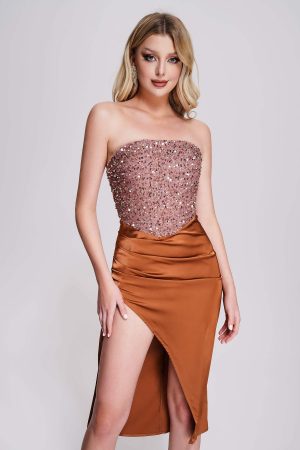Hiata Sequin Satin Mini Dress