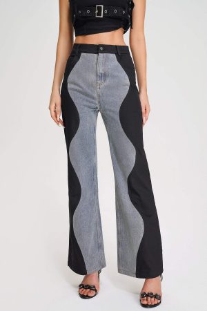 Maryline Wave Spliced Jeans