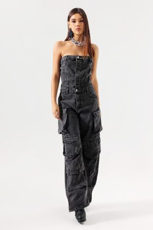 Minon Tube Denim Jumpsuit