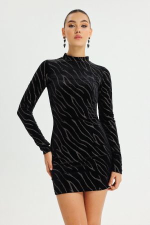 Kattin Velvet Mini Dress