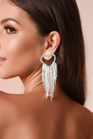 Vonde Rhinestone Tassel Earrings