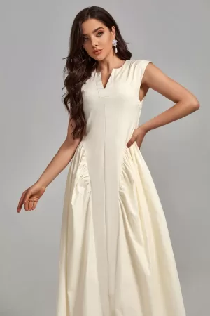 Cathy Sleeveless Tight Waist Long Dress