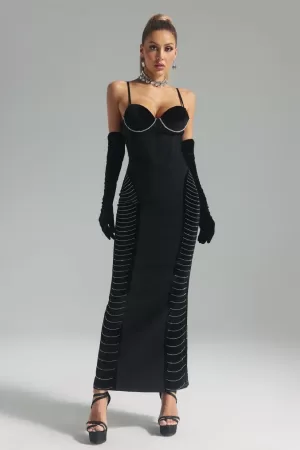 Bridget Diamante Corset Midi Dress