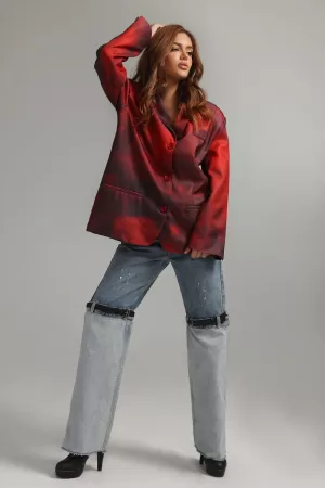 Irregular Printed Blazer