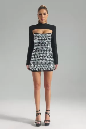 Jenna Diamante Mini Bandage Dress