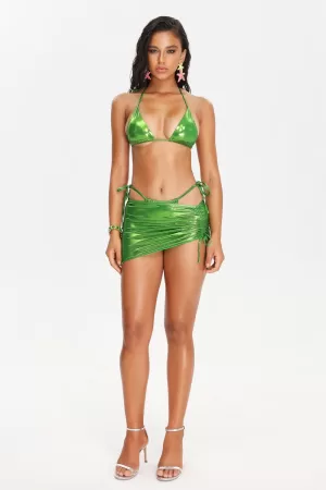 Mio Glossy Bikini Three Pieces Set