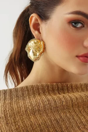 Monroe Metallic Face Earrings