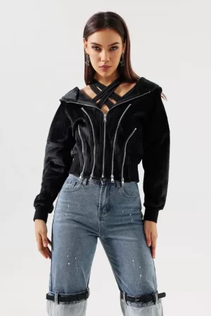 Prunella Velvet hooded Jacket