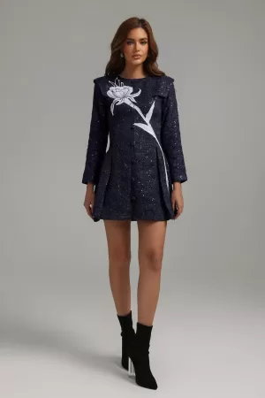 Saturn Flower Sequined Mini Dress