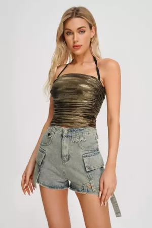 Genesiss Halterneck Top - Golden