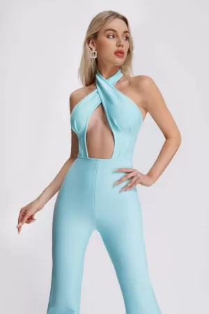 Harlynn Cross Collar Bandage Jumpsuit